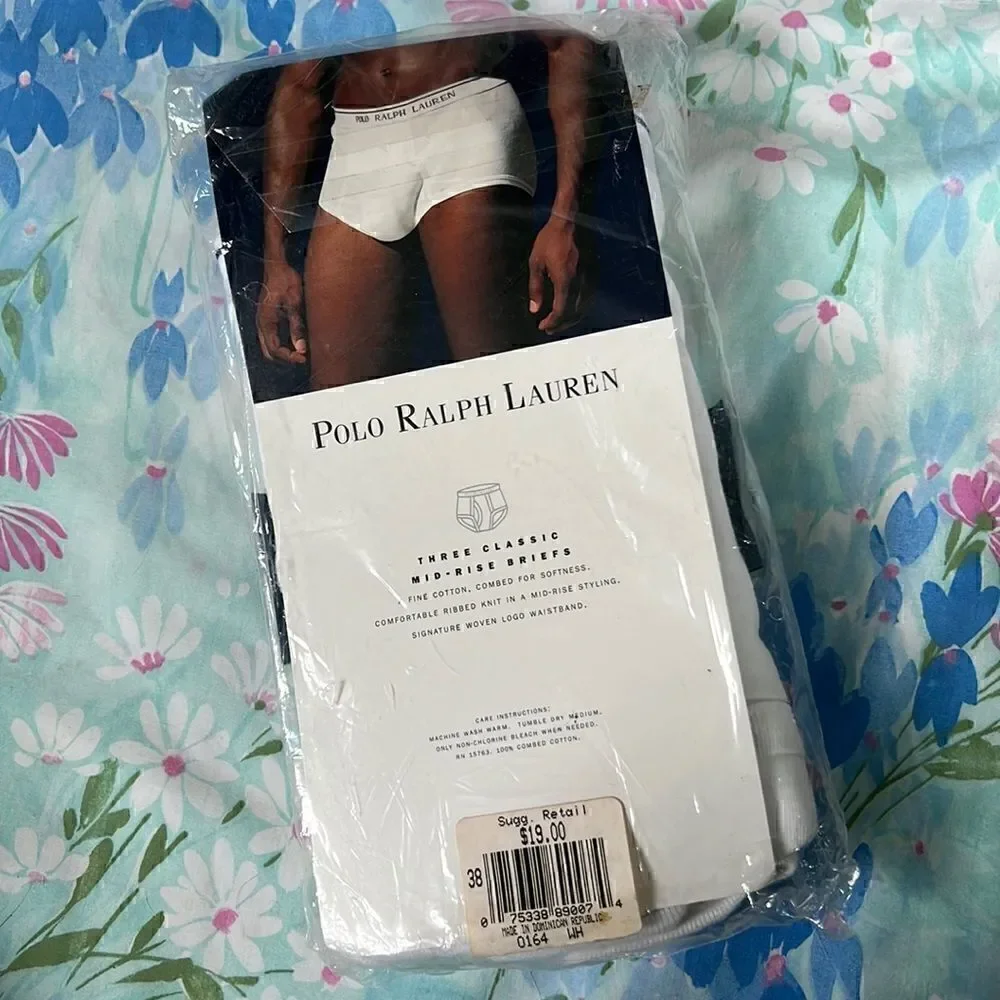 Polo Ralph Lauren Classic Mid Rise Brief 3 Pack White *SLIGHTLY IMPERFECT*